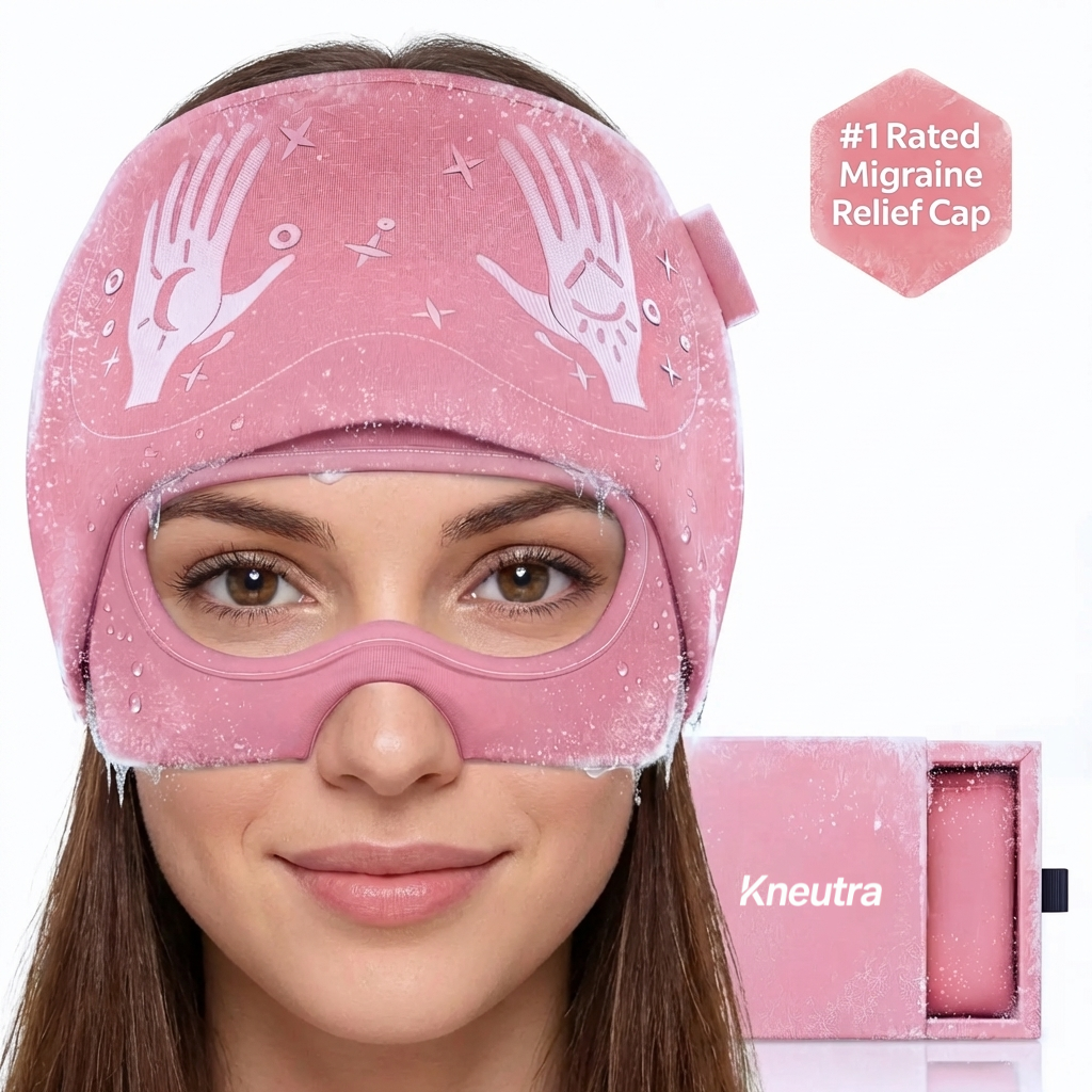 Kneutra Hot & Cold Migraine Relief Cap with Removable Eye Mask